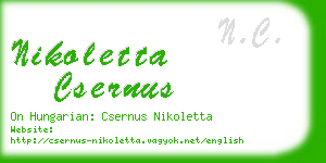 nikoletta csernus business card